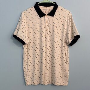 Abercrombie & Fitch White Polo with Black Details